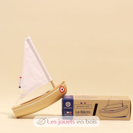 Bateau Le Bâchi bois naturel 17cm TI-N200-BACHI-BOIS-NATUREL Maison Tirot 2