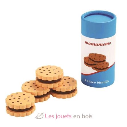 Boite de 4 biscuits au chocolat en bois As-85412 Mamamemo 1