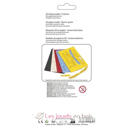 Maquette 3D en papier guitare électrique FRI-11574 Fridolin 3