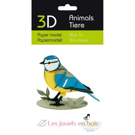Maquette 3D en papier Mésange bleue FR-11764 Fridolin 3