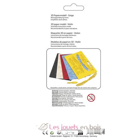 Maquette 3D en papier Violon FRI-11573 Fridolin 3