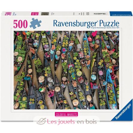 Puzzle Marché flottant en Indonésie 500 pcs RAV12001813 Ravensburger 6