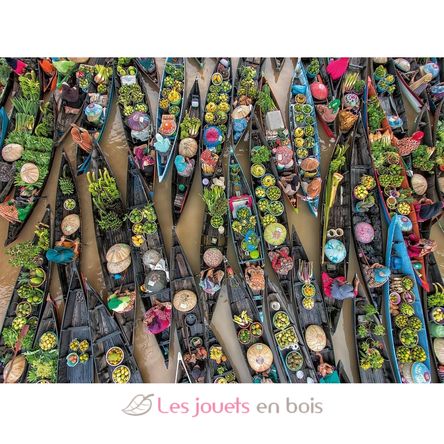 Puzzle Marché flottant en Indonésie 500 pcs RAV12001813 Ravensburger 2