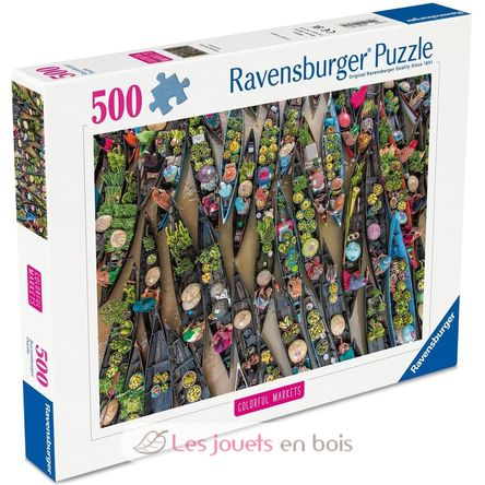 Puzzle Marché flottant en Indonésie 500 pcs RAV12001813 Ravensburger 1
