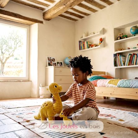 Peluche diplodocus maman et son bébé DE76300 Les Déglingos 2