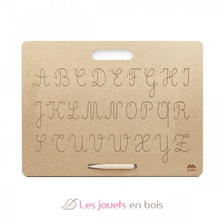 Tablette écriture majuscules cursives Montessori MAZ16232 Mazafran 1