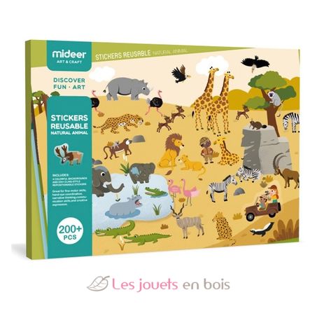 Stickers repositionnables Animaux - Mideer - Activité créative