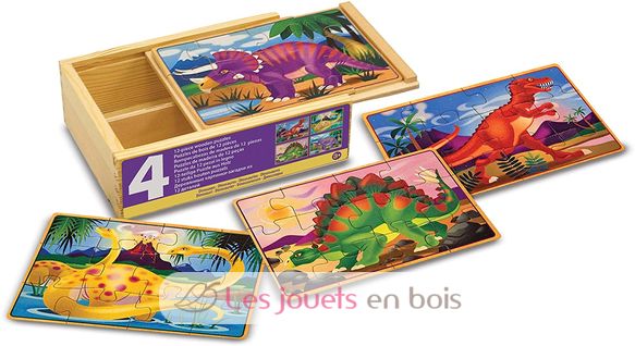 Ensemble puzzles dinosaures 12 pièces MD-13791 Melissa & Doug 1