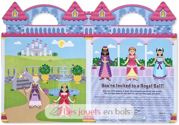 Livret d'autocollants reliefs repositionnables princesses MD-19100 Melissa & Doug 3