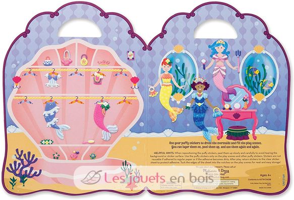 Livret d'autocollants reliefs repositionnables sirènes MD-19413 Melissa & Doug 3