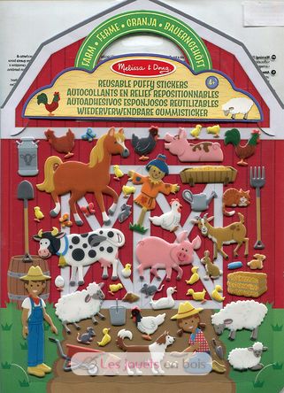 Livret d'autocollants reliefs repositionnables ferme MD-19408 Melissa & Doug 1