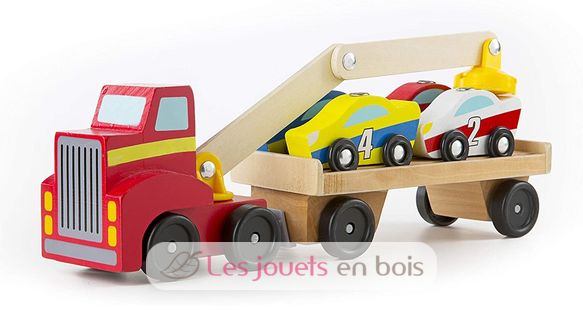 Camion remorqueur en bois et 4 voitures - Jouet Egmont Toys