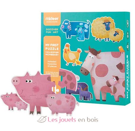 Puzzle en bois Animaux de la jungle pour enfants 2 ans