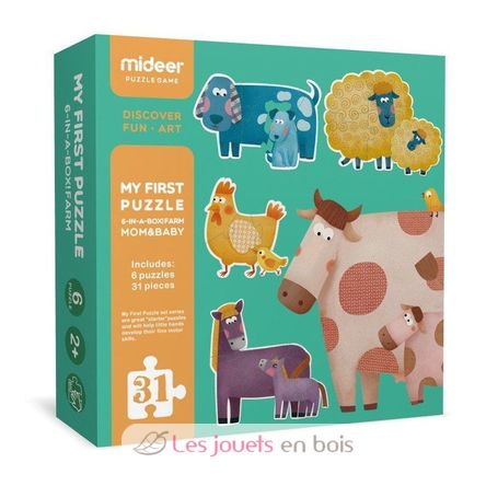 Mon 1er puzzle animaux et leurs petits MD3012 Mideer 4