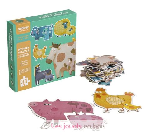 Mon 1er puzzle animaux et leurs petits MD3012 Mideer 2