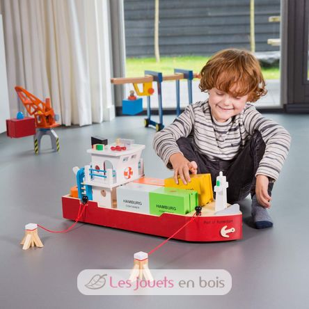 Bateau-container avec 4 containers NCT-10900 New Classic Toys 5