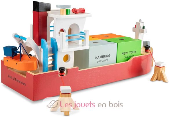 Bateau-container avec 4 containers NCT-10900 New Classic Toys 3