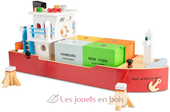 Bateau-container avec 4 containers NCT-10900 New Classic Toys 2