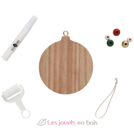 Boule de Noël empreinte bois PA2700 Vintiun 5