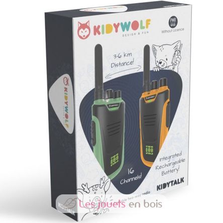 Kidytalk Paire de Talkie Walkie vert orange KW-KIDYTALK-GO Kidywolf 6