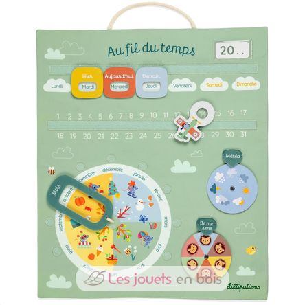 Calendrier Au fil du temps vert LL83661 Lilliputiens 1