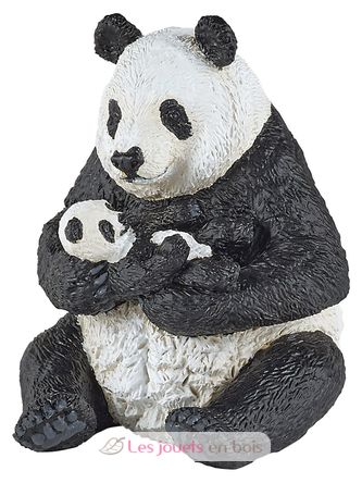 Figurine Panda assis et son bébé PA50196 Papo 1