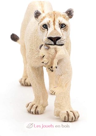Figurine Lionne blanche avec son bébé lionceau PA50203 Papo 2