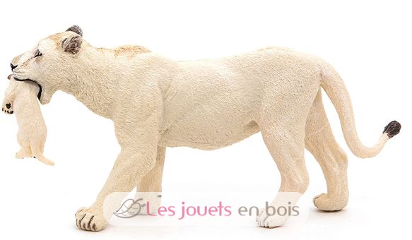 Figurine Lionne blanche avec son bébé lionceau PA50203 Papo 6
