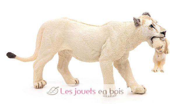Figurine Lionne blanche avec son bébé lionceau PA50203 Papo 8