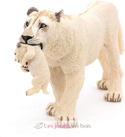 Figurine Lionne blanche avec son bébé lionceau PA50203 Papo 7