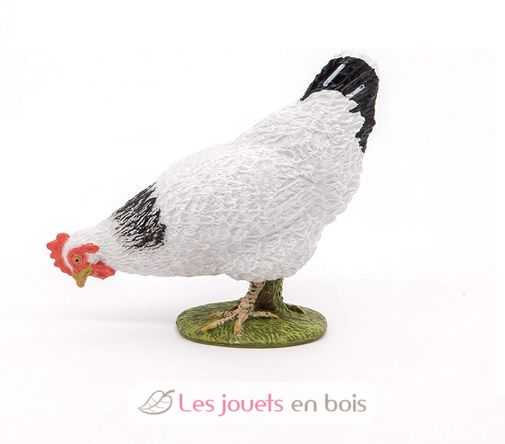 Figurine Poule blanche picorant PA51160-3621 Papo 4