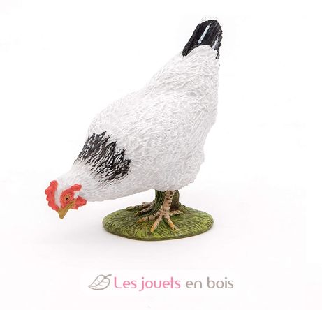 Figurine Poule blanche picorant PA51160-3621 Papo 3