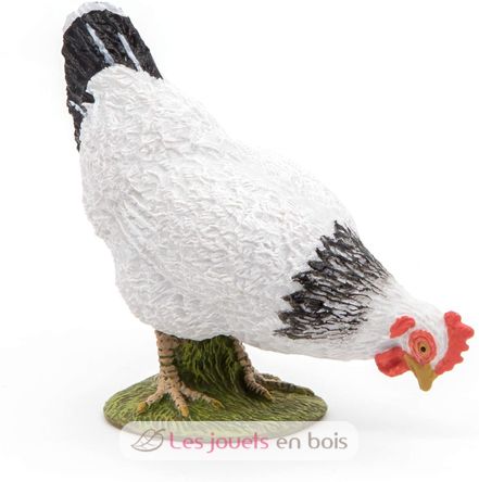 Figurine Poule blanche picorant PA51160-3621 Papo 1