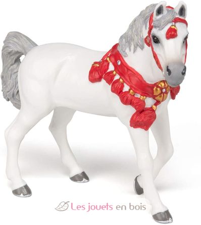 Figurine Cheval arabe Blanc en tenue de parade PA-51568 Papo 7