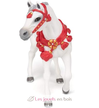 Figurine Cheval arabe Blanc en tenue de parade PA-51568 Papo 6