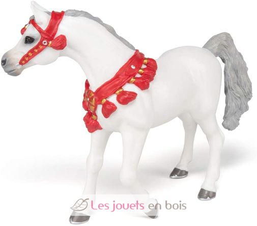 Figurine Cheval arabe Blanc en tenue de parade PA-51568 Papo 3