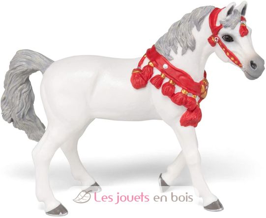 Figurine Cheval arabe Blanc en tenue de parade PA-51568 Papo 2