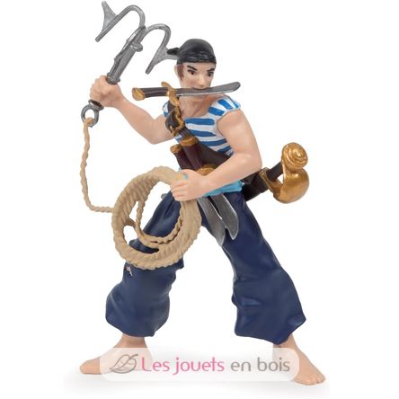 Figurine corsaire au grappin bleu PA39442-3000 Papo 1