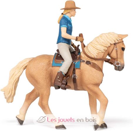 Figurine Cheval western et sa cavalière PA-51566 Papo 1