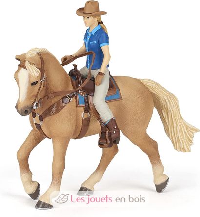 Figurine Cheval western et sa cavalière PA-51566 Papo 11