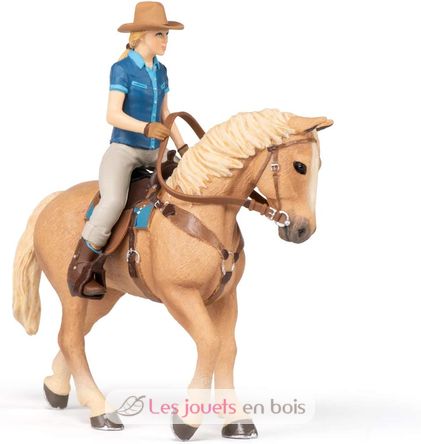 Figurine Cheval western et sa cavalière PA-51566 Papo 2