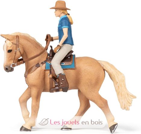 Figurine Cheval western et sa cavalière PA-51566 Papo 4