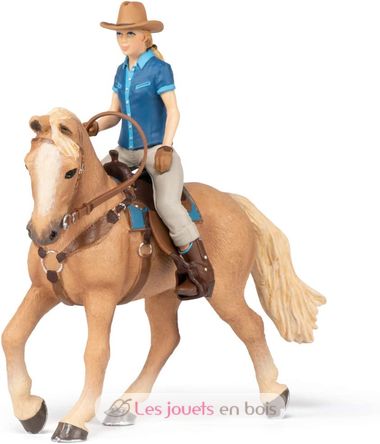 Figurine Cheval western et sa cavalière PA-51566 Papo 5