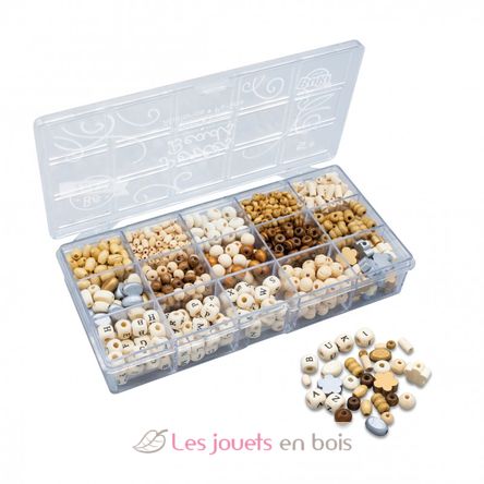 Boîte de perles en bois naturel BUK-PE014 Buki France 1
