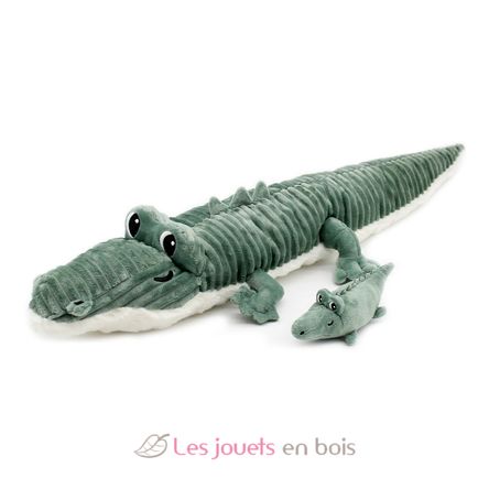 Peluche crocodile maman et son bébé vert DE76220 Les Déglingos 1