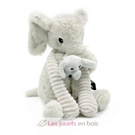 Peluche éléphant maman et son bébé gris DE72804 Les Déglingos 3