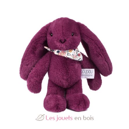 Peluche Lapin Fleurette prune 25 cm DC4704 Doudou et Compagnie 2