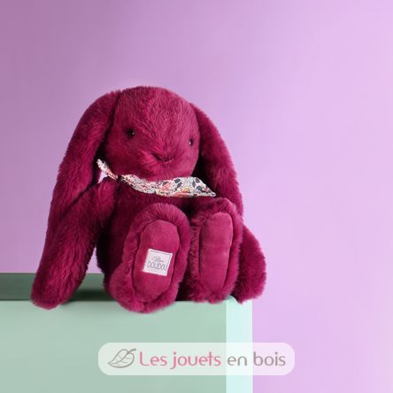 Peluche Lapin Fleurette prune 25 cm DC4704 Doudou et Compagnie 5