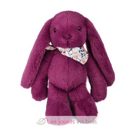 Peluche Lapin Fleurette prune 35 cm DC4705 Doudou et Compagnie 3
