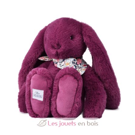 Peluche Lapin Fleurette prune 35 cm DC4705 Doudou et Compagnie 1